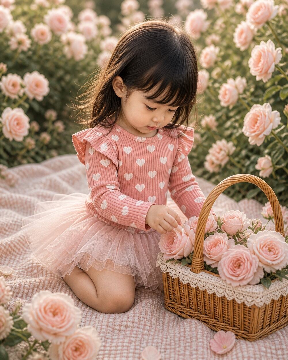 New Darling Heart Print Flutter Slv Onesie Valentine’s Day